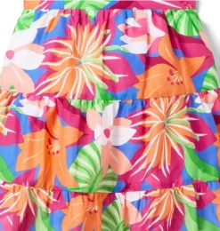 Janie and Jack Dresses-Tropical Floral Tiered Dress bold blue tropical floral