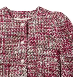 Janie and Jack Jackets & Coats-Tweed Jacket hibiscus violet