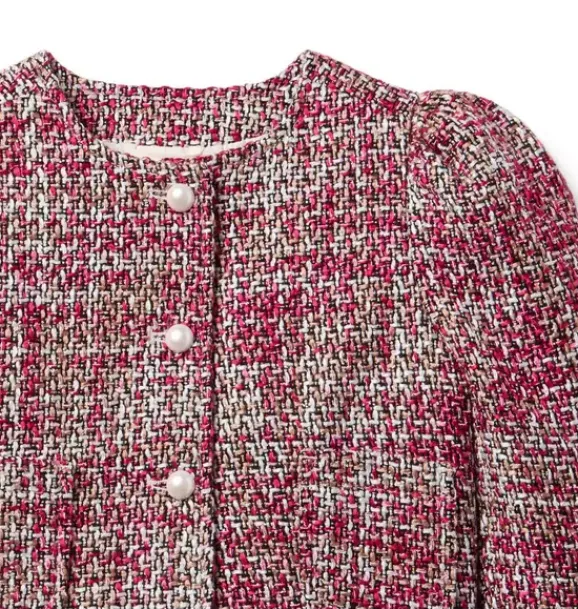 Janie and Jack Jackets & Coats-Tweed Jacket hibiscus violet