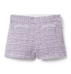 Janie and Jack Matching Sets|Skirts & Shorts-Tweed Patch Pocket Short alpine purple