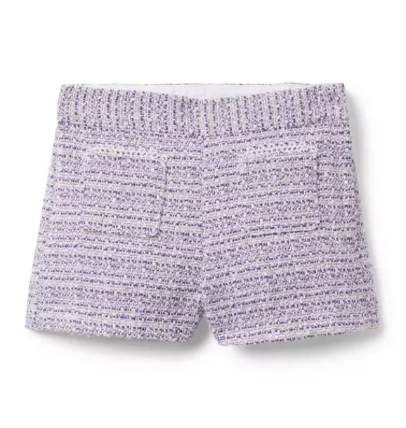 Janie and Jack Matching Sets|Skirts & Shorts-Tweed Patch Pocket Short alpine purple