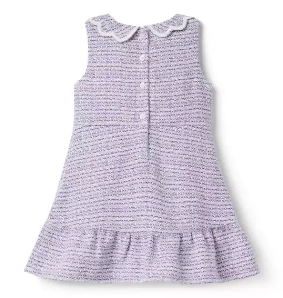 Janie and Jack Dresses-Tweed Scalloped Collar Dress alpine purple heather