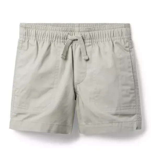 Janie and Jack Shorts-Twill Patch Pocket Pull-On Short grey dove