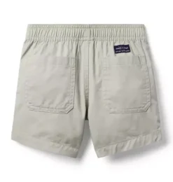 Janie and Jack Shorts-Twill Patch Pocket Pull-On Short grey dove