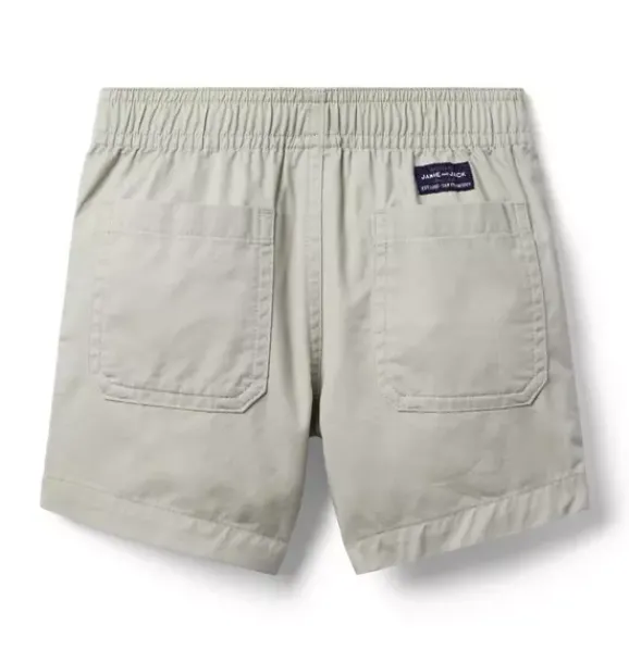 Janie and Jack Shorts-Twill Patch Pocket Pull-On Short grey dove