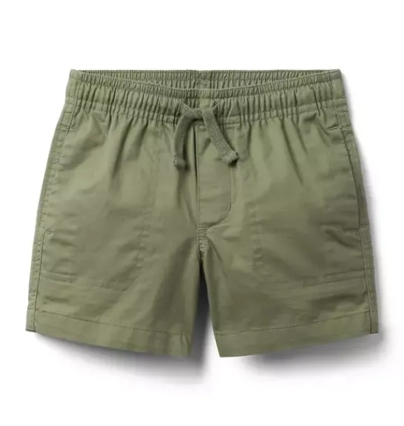 Janie and Jack Shorts-Twill Patch Pocket Pull-On Short lichen green