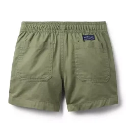 Janie and Jack Shorts-Twill Patch Pocket Pull-On Short lichen green
