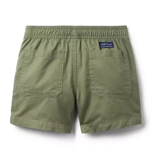 Janie and Jack Shorts-Twill Patch Pocket Pull-On Short lichen green