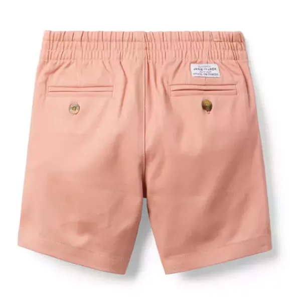 Janie and Jack Shorts-Twill Pull-On Short sunset rose