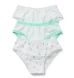 Janie and Jack Underwear|Underwear-Underwear Set Girls 3-Pack jet ivory and jet ivory floral and green heart
