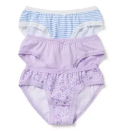 Janie and Jack Underwear|Underwear-Underwear Set Girls 3-Pack lilac, medium blue stripe and lilac floral