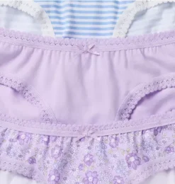 Janie and Jack Underwear|Underwear-Underwear Set Girls 3-Pack lilac, medium blue stripe and lilac floral