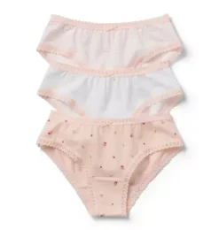 Janie and Jack Underwear|Underwear-Underwear Set Girls 3-Pack jet ivory and pastel pink floral and pastel pink stripe