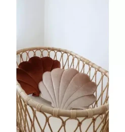 Janie and Jack Seasonal Décor|Decorative Pillows And Throws-Velvet &ldquo;&rdquo; Shell Pillow beige pearl