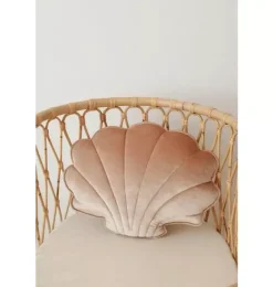 Janie and Jack Seasonal Décor|Decorative Pillows And Throws-Velvet &ldquo;&rdquo; Shell Pillow beige pearl