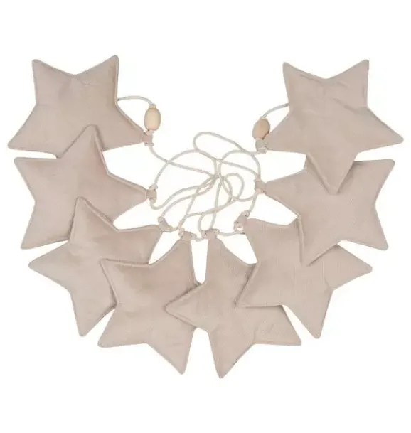 Janie and Jack Seasonal Décor-Velvet “” Garland with Stars cream dust