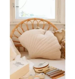 Janie and Jack Decorative Pillows And Throws|Seasonal Décor-Velvet &ldquo;&rdquo; Ginkgo Leaf Pillow cream