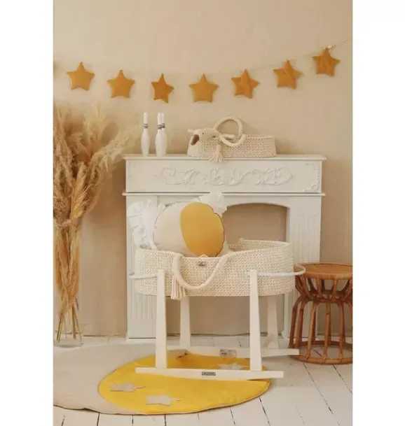 Janie and Jack Seasonal Décor-Velvet “” Garland with Stars honey dust