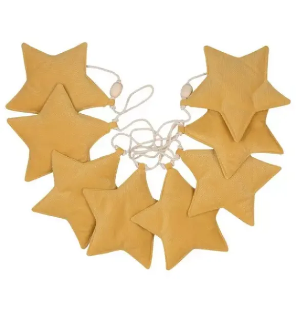 Janie and Jack Seasonal Décor-Velvet “” Garland with Stars honey dust