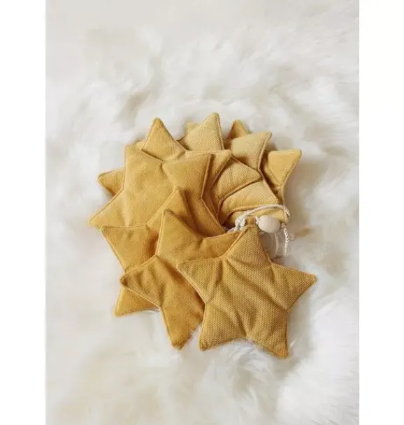 Janie and Jack Seasonal Décor-Velvet “” Garland with Stars honey dust