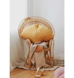 Janie and Jack Decorative Pillows And Throws|Seasonal Décor-Velvet &ldquo;&rdquo; Ginkgo Leaf Pillow honey