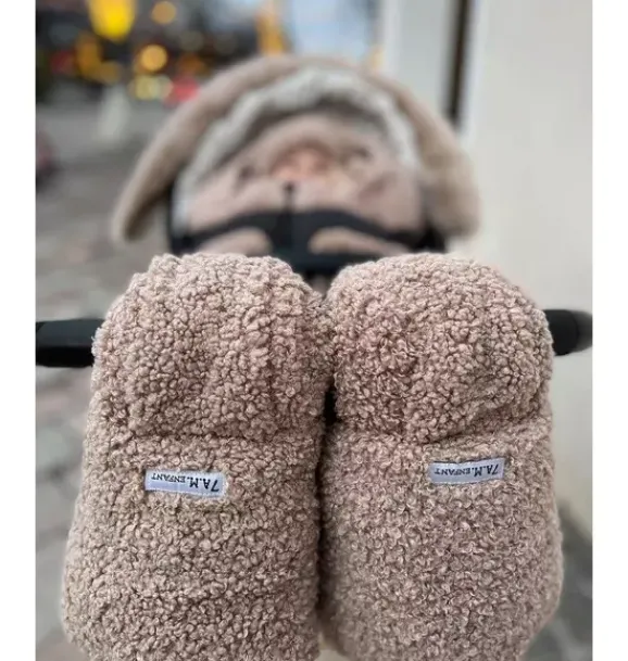 Janie and Jack Strollers-Warmmuffs - Teddy oatmeal