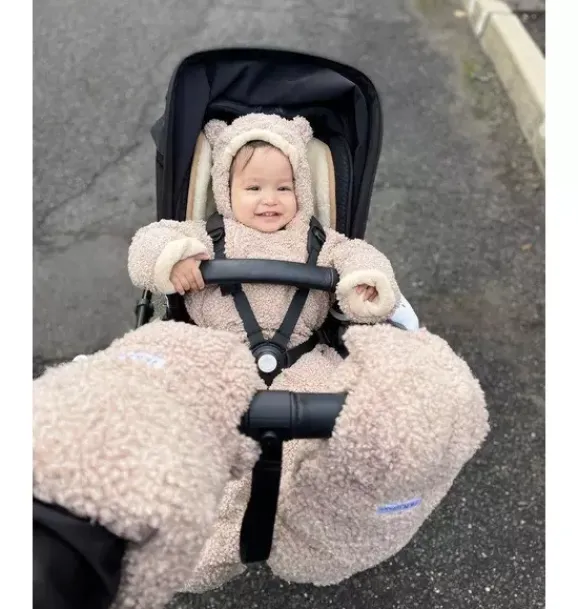 Janie and Jack Strollers-Warmmuffs - Teddy oatmeal