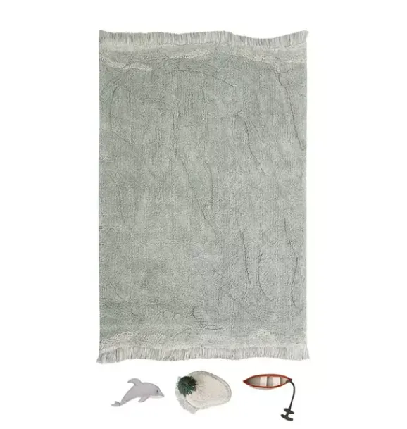 Janie and Jack Rugs-Washable Play Rug Waves blue
