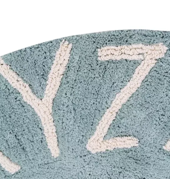 Janie and Jack Rugs-Washable Rug ABC Natural Vintage blue