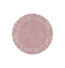 Janie and Jack Rugs-Washable Rug ABC Natural Vintage Nude rose
