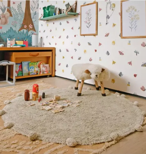Janie and Jack Rugs-Washable Rug Bubbly olive