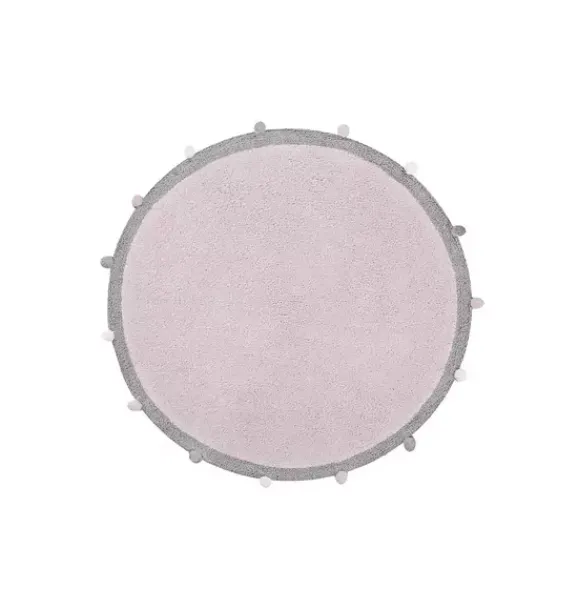 Janie and Jack Rugs-Washable Rug Bubbly Soft Pink - Grey rose
