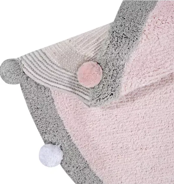 Janie and Jack Rugs-Washable Rug Bubbly Soft Pink - Grey rose
