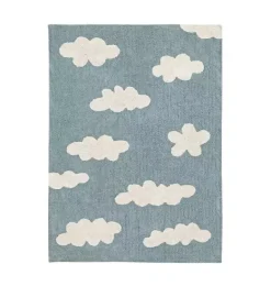 Janie and Jack Rugs-Washable Rug Clouds Blue vintage