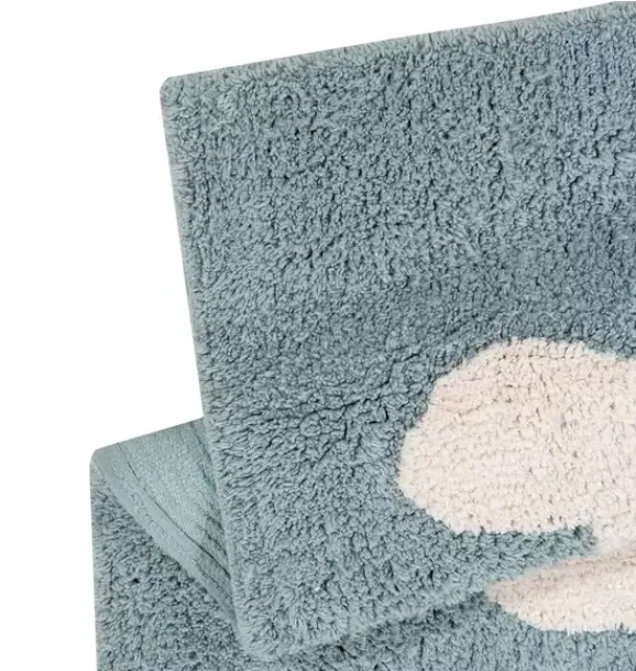 Janie and Jack Rugs-Washable Rug Clouds Blue vintage