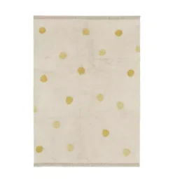 Janie and Jack Rugs-Washable Rug Hippy Dots Honey natural and honey