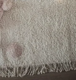 Janie and Jack Rugs-Washable Rug Hippy Dots Vintage Nude natural and rose