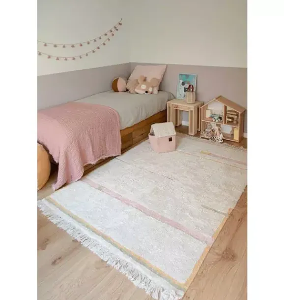 Janie and Jack Rugs-Washable Rug Lanes Vintage Nude natural and rose