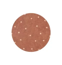 Janie and Jack Rugs-Washable Rug Round Dot chestnut