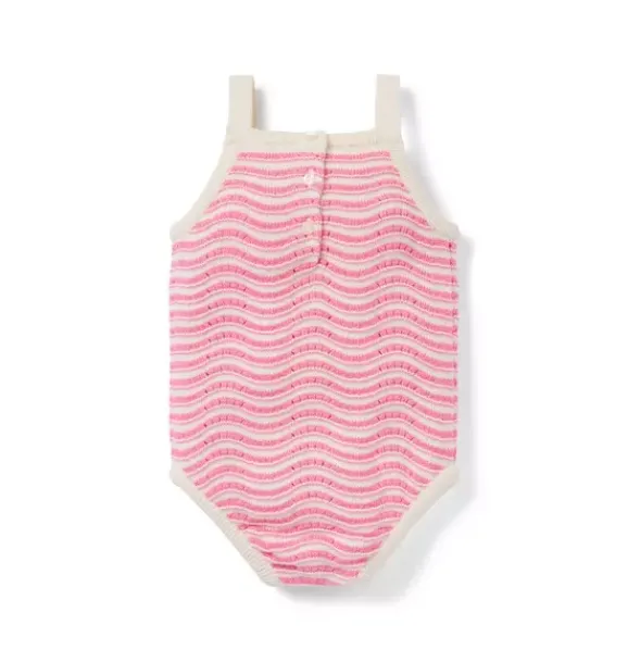 Janie and Jack Online Exclusives|One-pieces & Rompers-Wavy Striped Romper blooming pink stripe