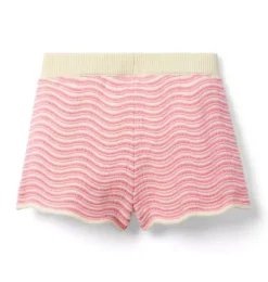 Janie and Jack Matching Sets|Skirts & Shorts-Wavy Striped Sweater Short pink palette stripe