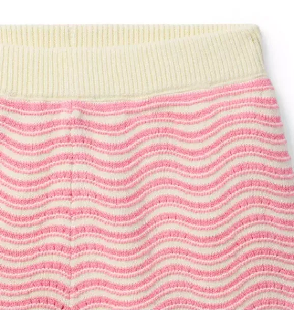 Janie and Jack Matching Sets|Skirts & Shorts-Wavy Striped Sweater Short pink palette stripe