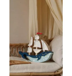 Janie and Jack Lighting-Whale Ship Lamp navy
