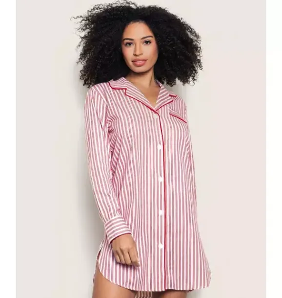 Janie and Jack Adult Pajamas|Petite Plume-Women's Nightshirt in antique red ticking