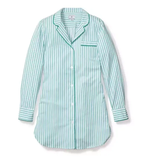 Janie and Jack Adult Pajamas|Petite Plume-Women's Nightshirt in emerald ticking