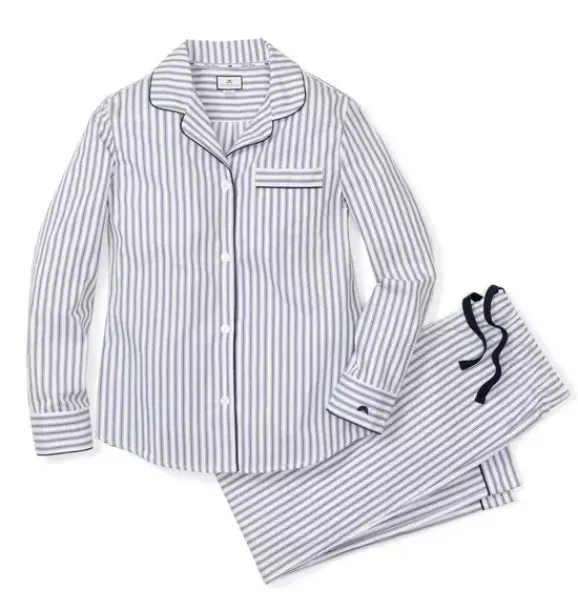 Janie and Jack Adult Pajamas|Petite Plume-Women's Pajama Set in navy french ticking