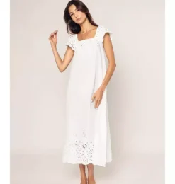 Janie and Jack Adult Pajamas|Petite Plume-Women's Twill Ava Nightgown in white
