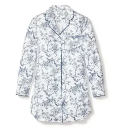 Janie and Jack Adult Pajamas|Petite Plume-Women's Twill Nightshirt in blue timeless toile