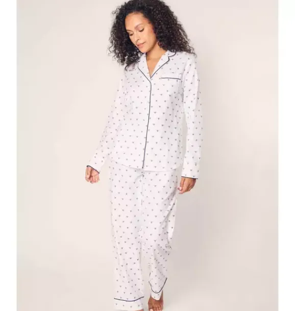Janie and Jack Adult Pajamas|Petite Plume-Women's Twill Pajama in Buzzing Bees white