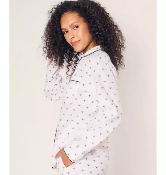 Janie and Jack Adult Pajamas|Petite Plume-Women's Twill Pajama in Buzzing Bees white
